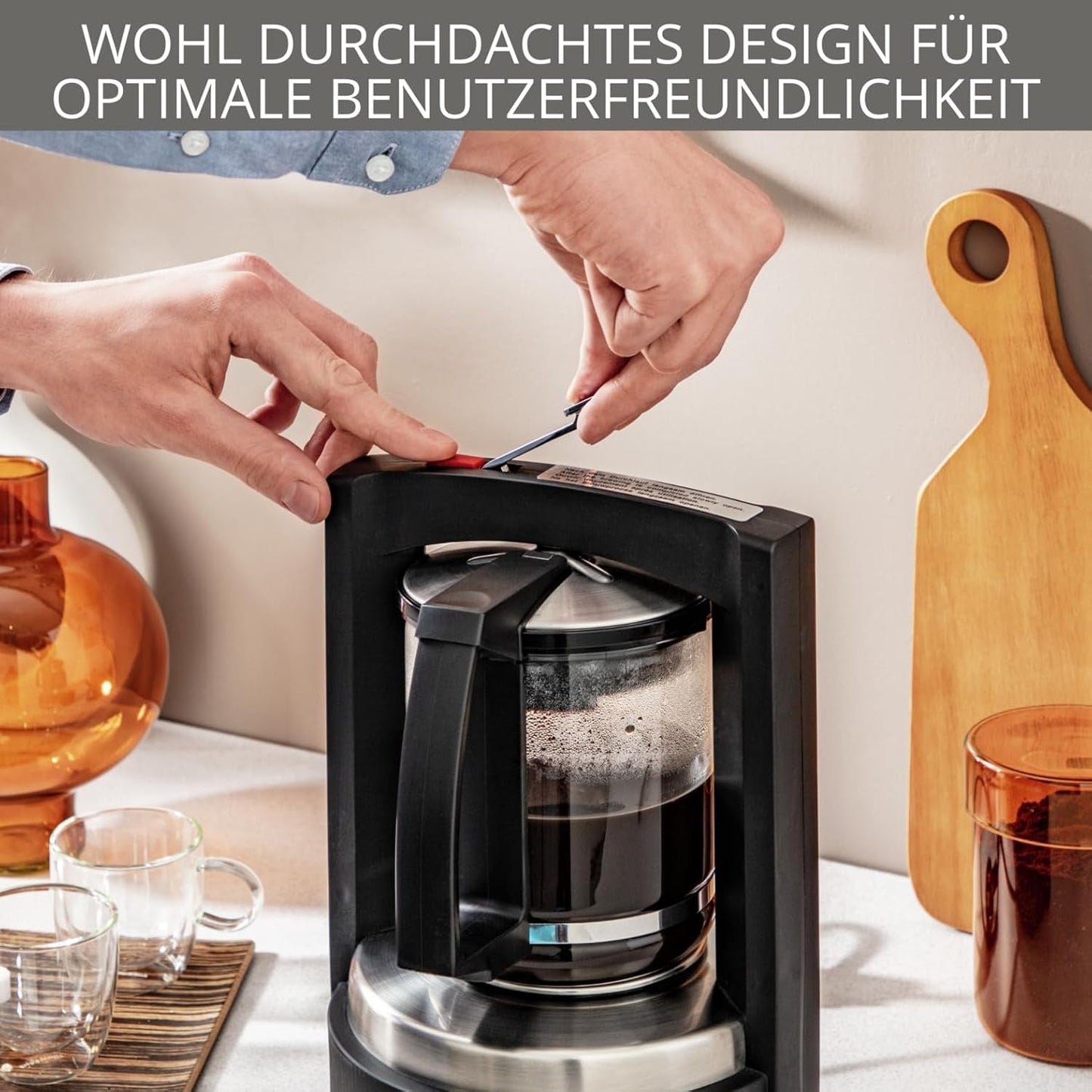 Krups T8 Filter Espressomaskin, 850 Watt, Autoavstängning, 8-12 koppar, 1 L Kapacitet, Permanent Filter, Belyst På/Av-brytare, Lätt att använda, Svart, KM4689