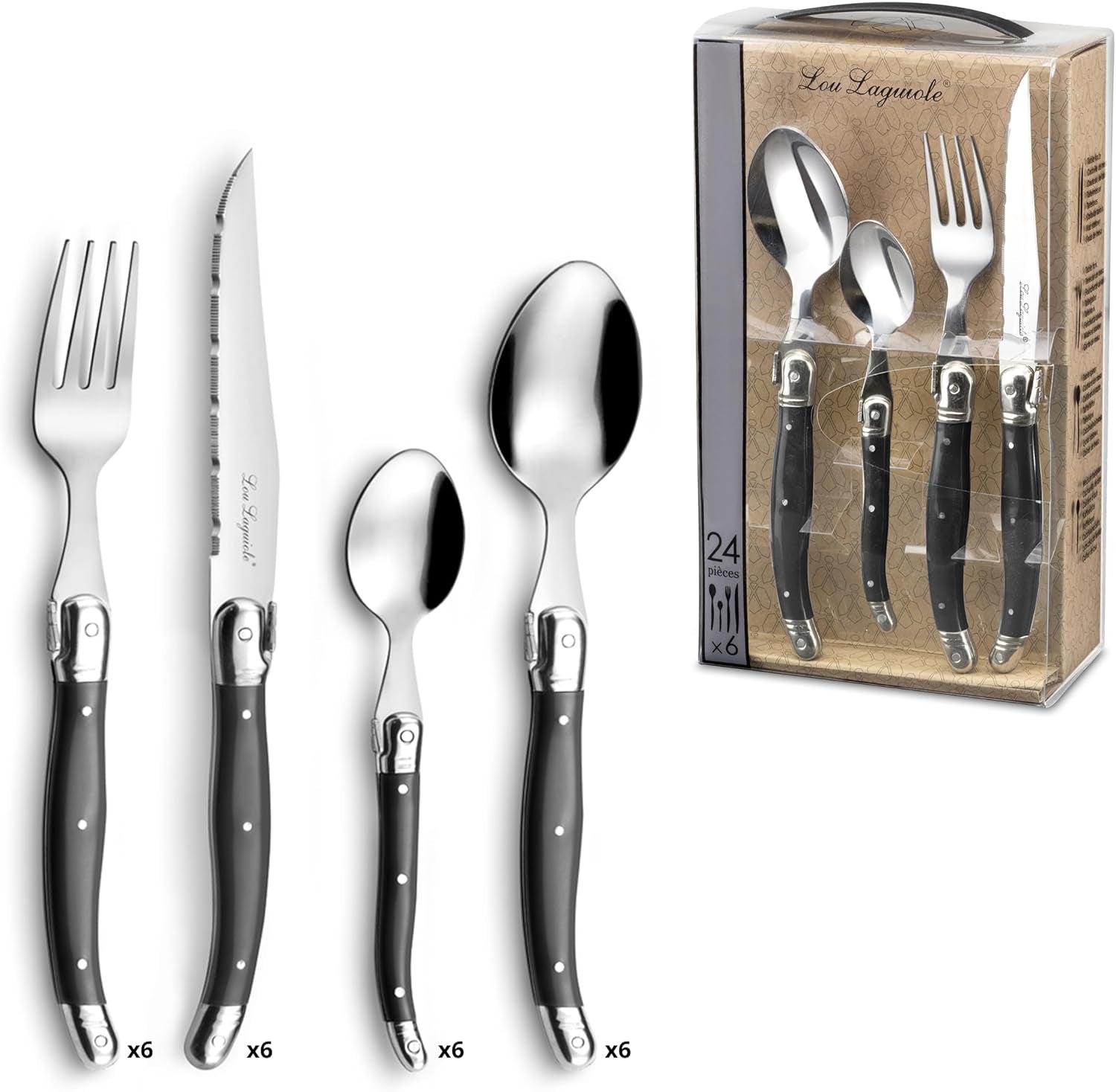 LOU LAGUIOLE TRADITION Steak bestick set 24 delar Kitchen Naty Shop