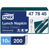 Tork 477840 Lime Lunchservetter / 2-lagers servetter för små måltider eller mellanmål / Avancerad kvalitet / 10 X 200 (2000) pappersservetter / 32,6 X 33 Cm (L X B) / 1/4 vikning