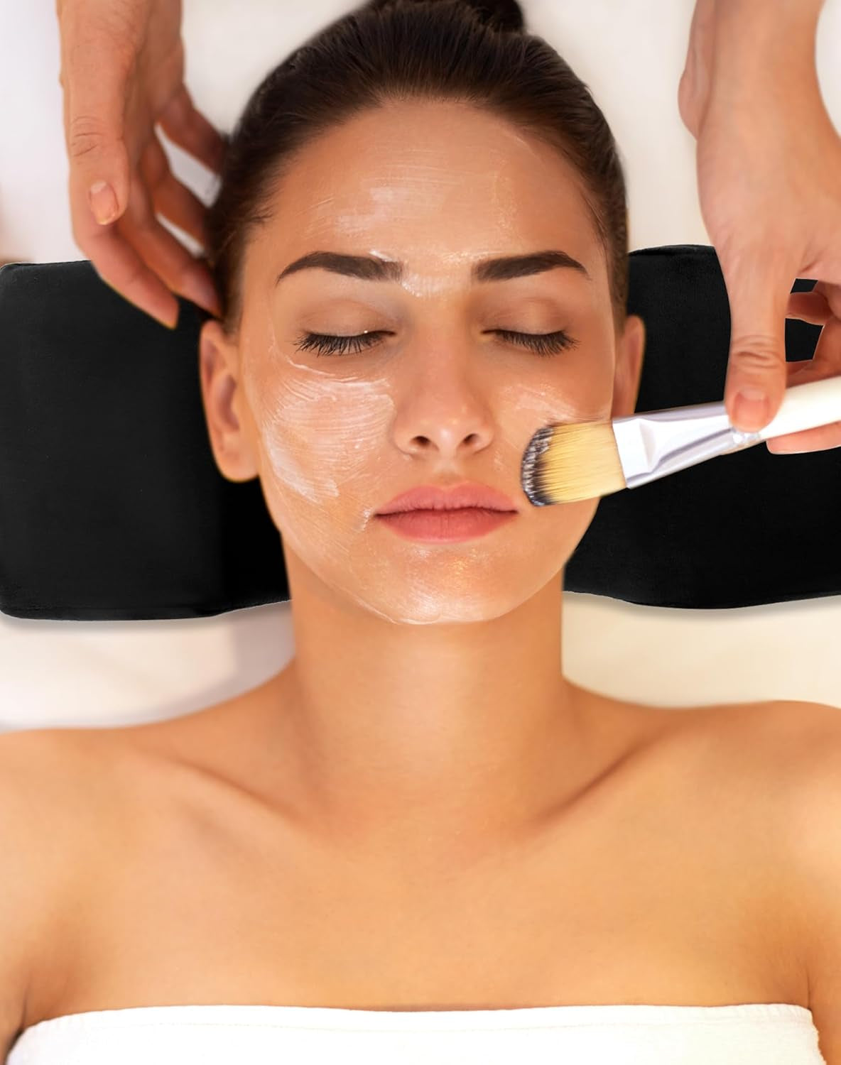 QWORK® Wimpernkissen, U-Förmiges Beauty Makeup Kissen, Ergonomisches Wimpernkissen Für Verlängerungen, Memory Foam Wimpernkissen Für Den Heimgebrauch Im Schönheitssalon (Schwarz) Cervikala ortopediska kuddar Naty Shop