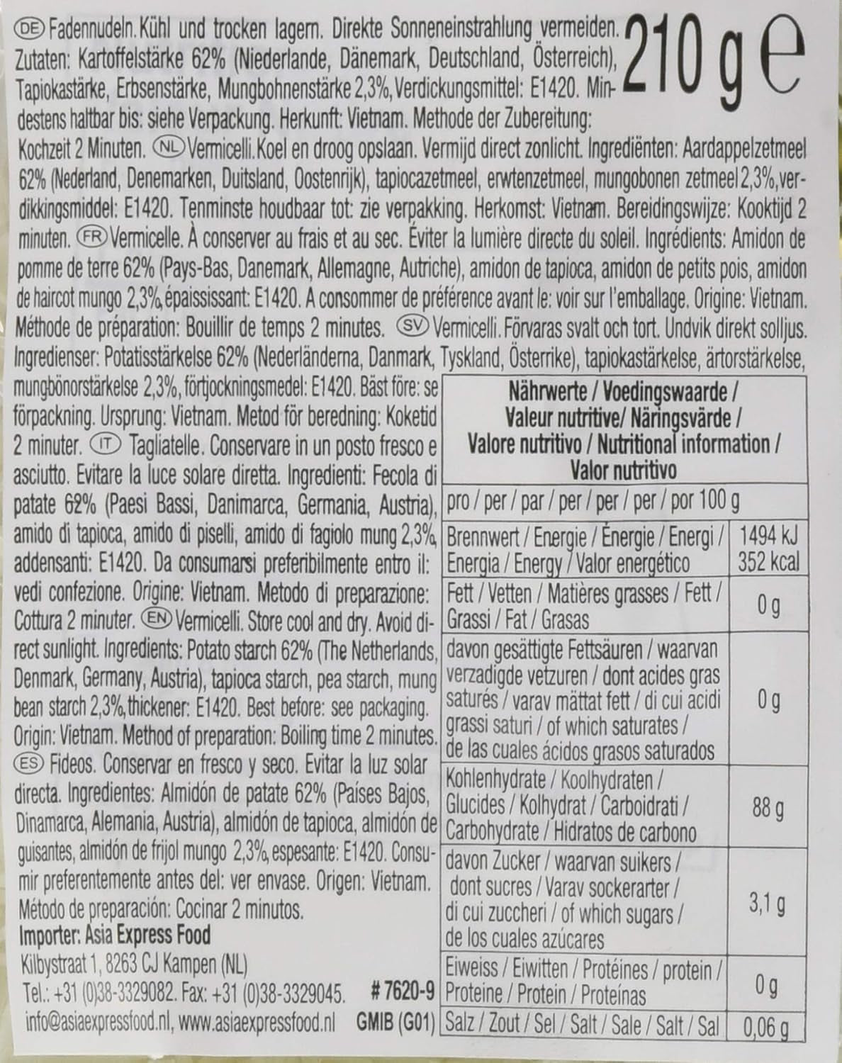 ACECOOK - Vermicelli med bönor GD - (1 X 210 GR)