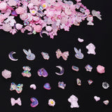 100 st Bow Nail Charms Y2K 3D Resin Camellia Flower Nail Charms Kawaii Rhinestones Nail Art dekorationer, mönster, DIY Craft Accessories (Rosa)