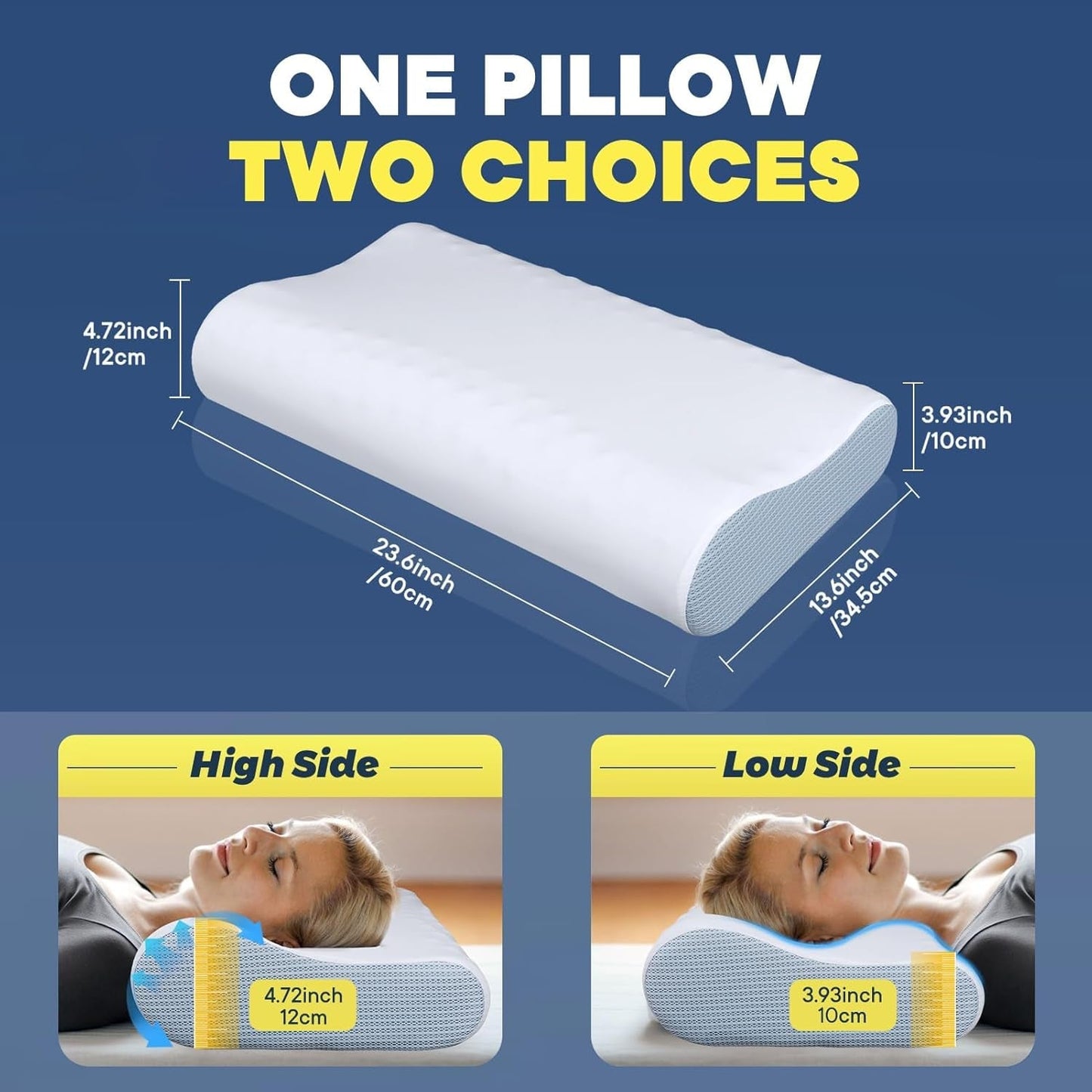 Smärtstillande i nacken Kylning Nackkudde Memory Foam Sovkuddar Livmoderkudde för nacke och axelvärk Ergonomisk sängkudde Nackstödskudde för mage Ryggslipare Ortopediska livmoderkuddar Naty Shop