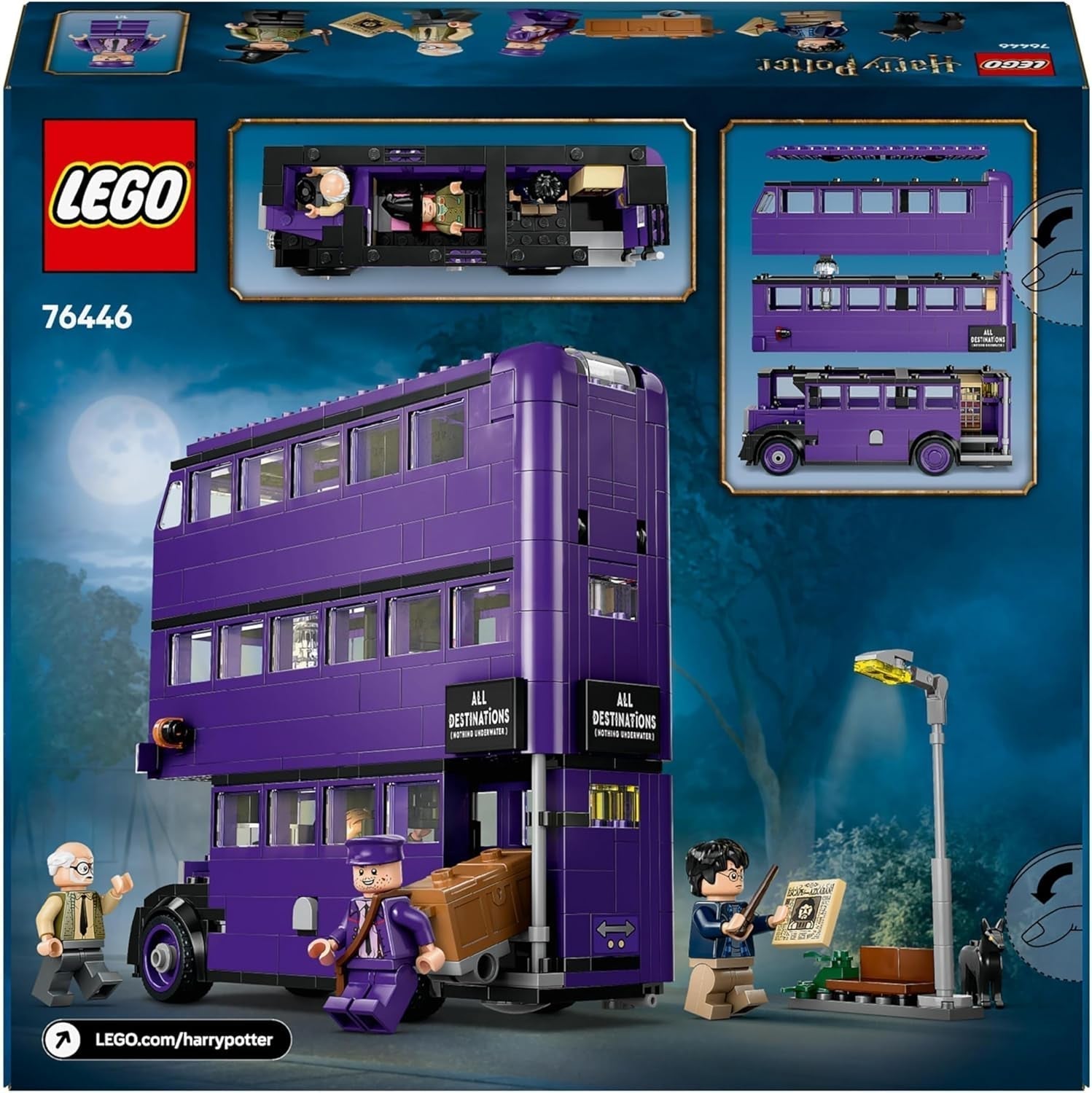 LEGO Harry Potter-äventyr med den resande riddaren Byggsats 5 minifigurer inklusive Ernie Prang, Stan Shunpike & Padfoot bussleksak för Wizarding World-fans Pojkar och flickor 8 år gamla 76446 Byggset Beuche den LEGO-Store