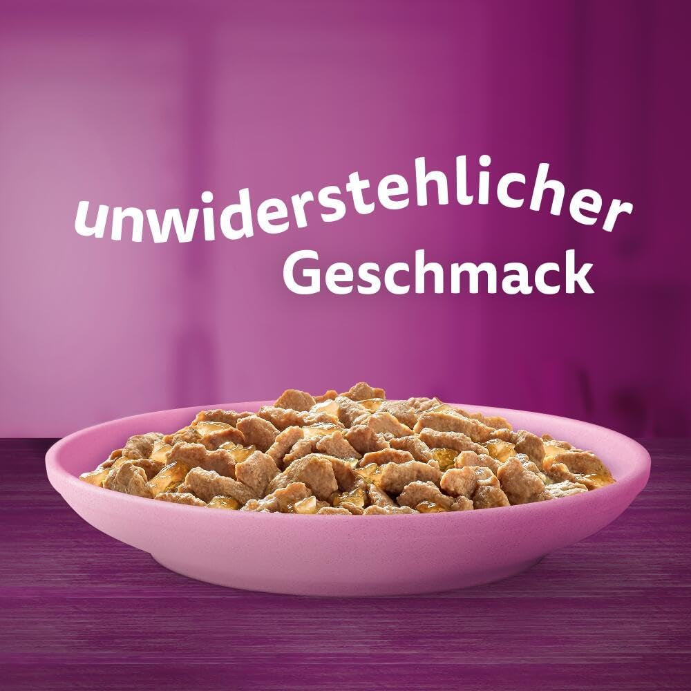 WHISKAS Junior våtfoderpåsar, multipack, urval av fjäderfäkött i gelé, 12 x 85g