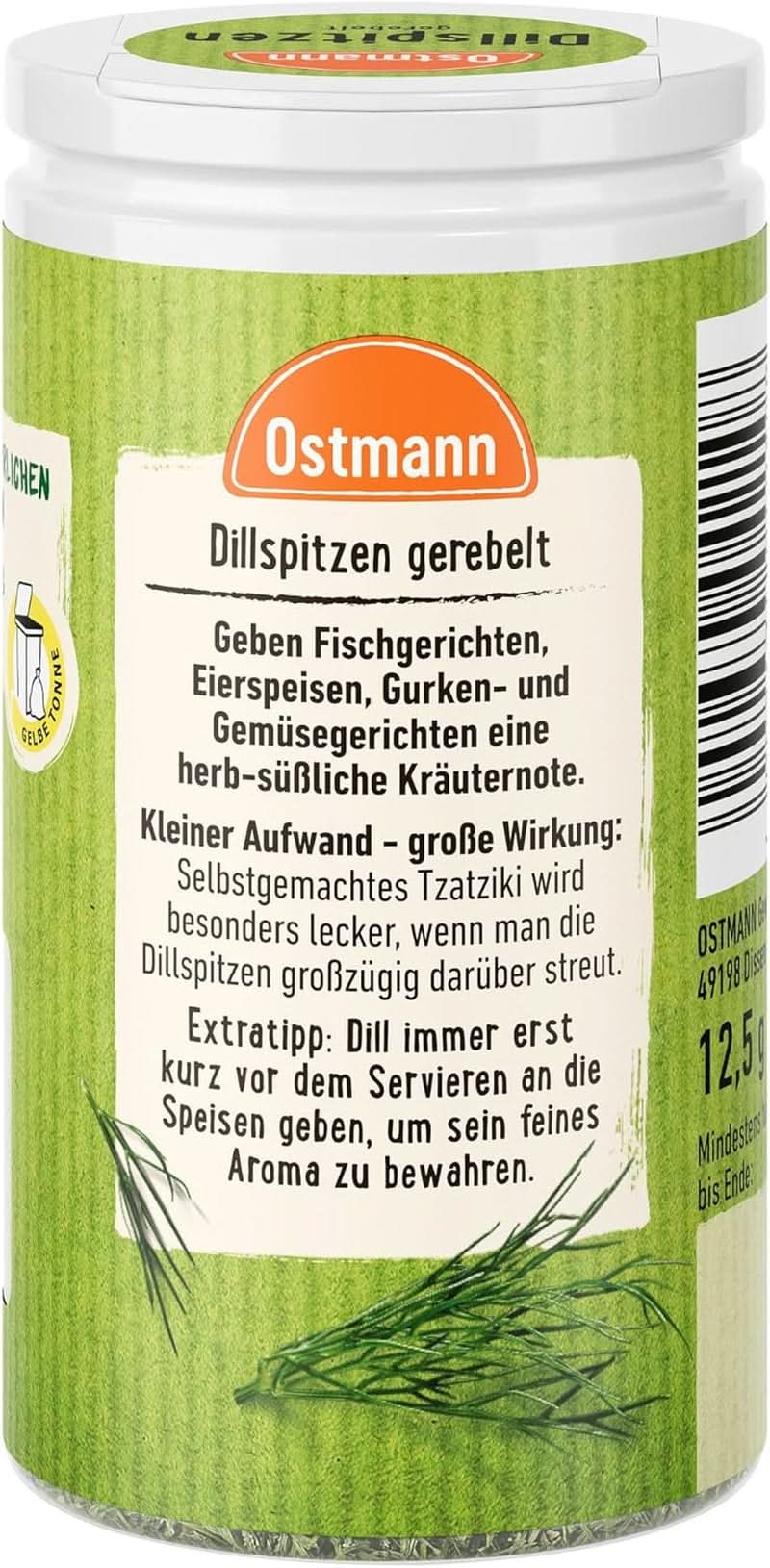 Ostmann - dill, hackad, 12,5 gram Condimente Naty Shop