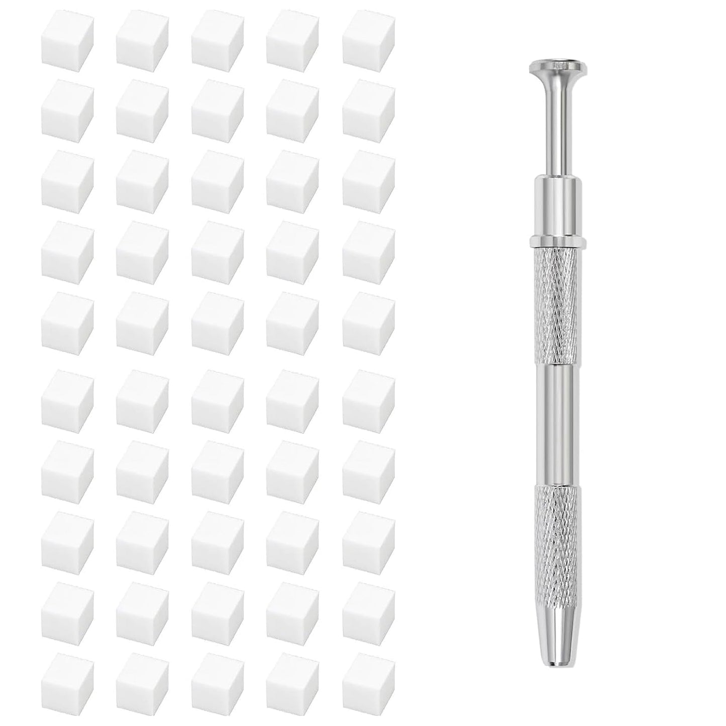 100 Stück Nail Art Schwamm Mit Piercing Zange, Nail Art Zubehör Schwamm Mit Piercing Kugel Aufdreher, Sponge Brush Applikator, Nagelkunst-Rendering-Werkzeuge,Für Gradient Nail Art Patterns Erstellen.