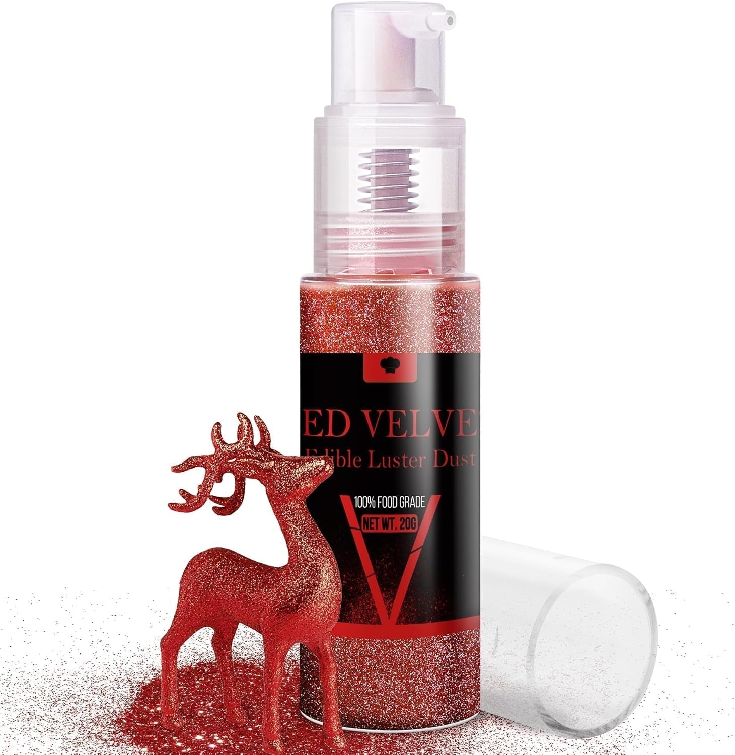 Ätbart glittersprayset - 20 g mat iriserande glitterdamm för drycker, champagne, kakor - ätbar metallisk matfärg för cocktails, vin, sprit, bakning, kakor