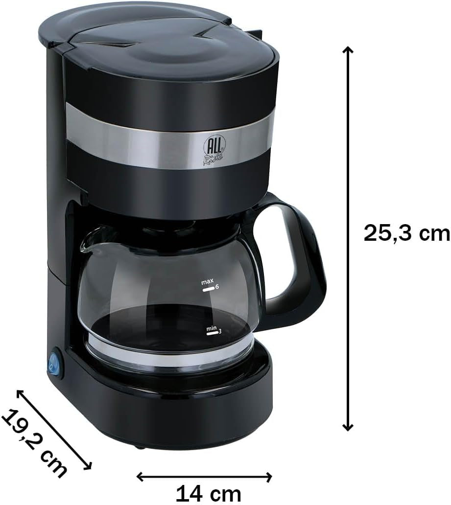 24V Kaffebryggare för lastbil - Kaffebryggare för lastbil - Kaffebryggare med filter - Håll varm kaffebryggare - Kaffebryggare i glaskaraff - Svart