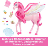 Barbie Pegasus Magic Hide and Seek - Interaktiv leksak med ljus och ljud, 10 tillbehör, Rainbow Wings, för åldrarna 3 och uppåt, HLC41