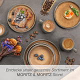 Moritz & Moritz SOLID 24-delat servisset i stengods för 6 - servisset för 6 bestående av 6 tallrikar, 6 tallrikar, 6 mattallrikar och 6 koppar med handtag