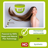 Bond Repair Mask hjälper till att vitalisera och stärka överbearbetat, skadat hår, formulerad med aminosyror från naturen - Vegansk och naturlig plex-teknologi. Naty Shop hårmask