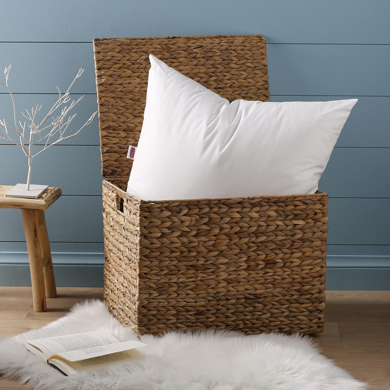 DODO Premium Kudde, 60 X 60 Cm, Medium Comfort, Cloud De Douceur Kudde | Kvalstersäker och fluffig | Percale Cotton + Piping Maskintvättbar i 40 °C Naty Shop standardkuddar