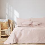 Ameliahome Överkast med pompoms 220X240 Cm Dubbelsidigt överkast Ultrasonic Quilting Polyester Meadore Grå Sängar och filtar Besuche den AmeliaHome-Store Meadore puderrosa 200X220 Cm