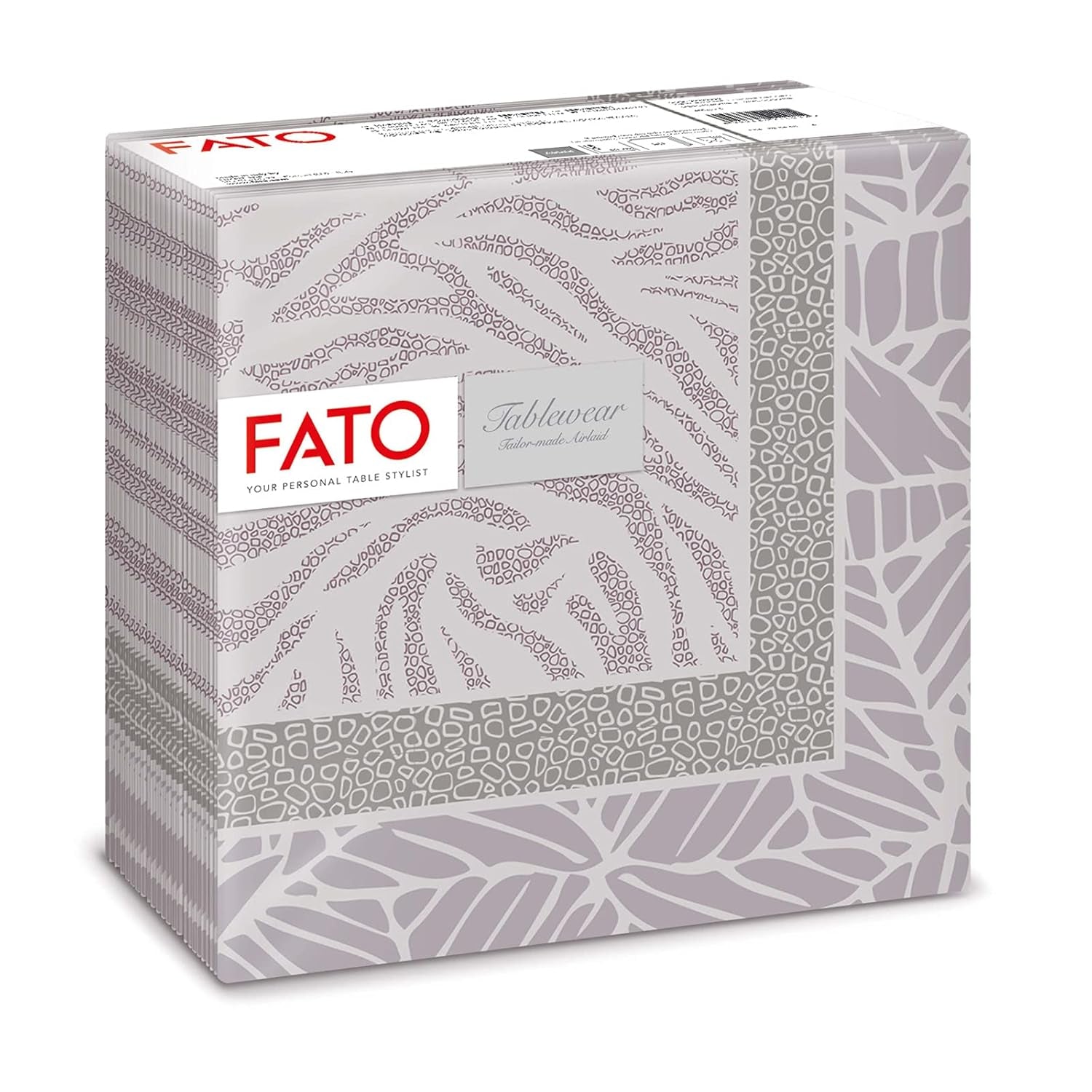 Fato - Torra pappersservetter, airlaid, textileffekt, paket med 50 servetter, 40X40 vikta i 4-format, Tropicana Decor