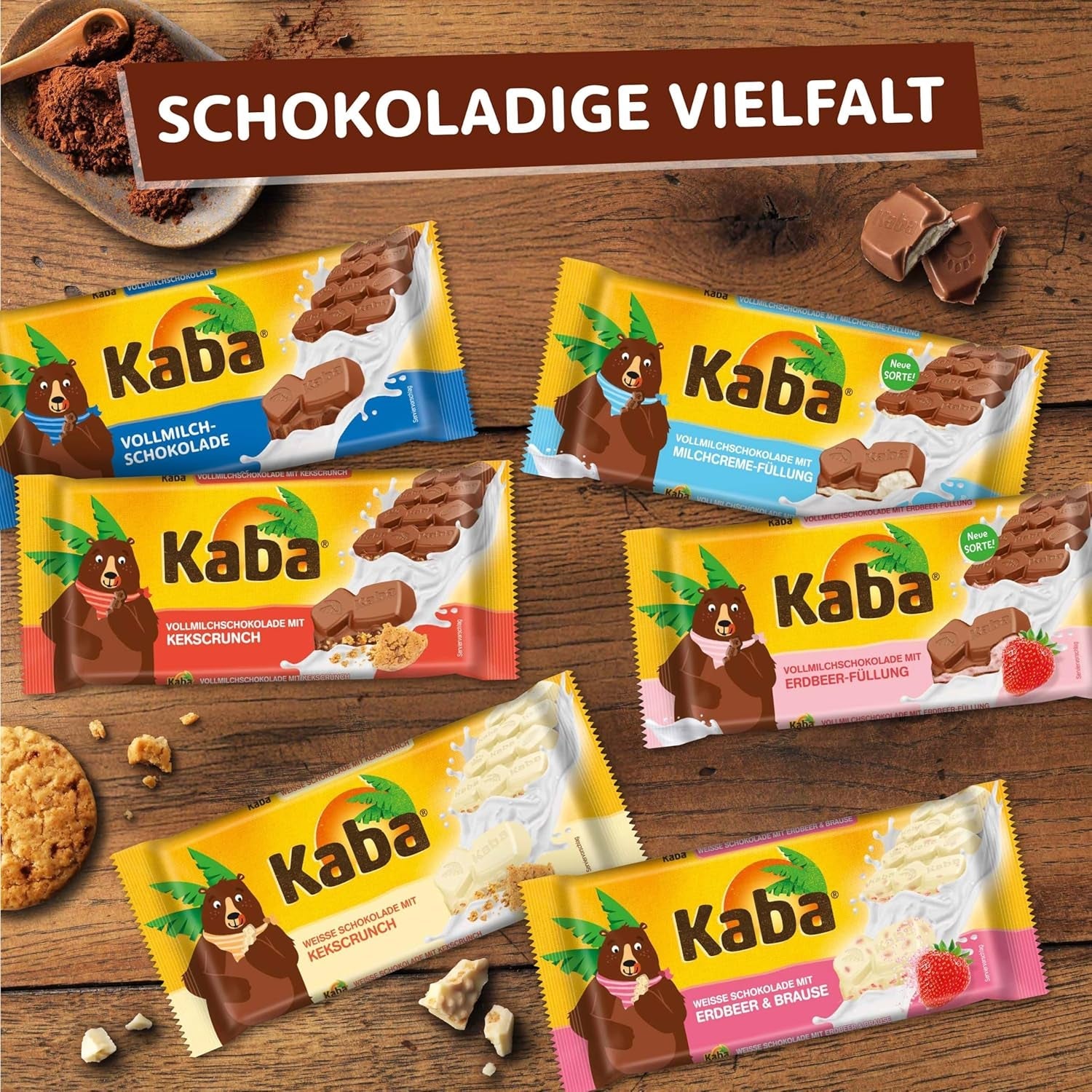 Kaba helmjölks- och mjölkgräddchoklad, fylld chokladkaka, 90g bar, smält-i-munnen choklad med lättmjölkgrädde och Kaba originalsmak