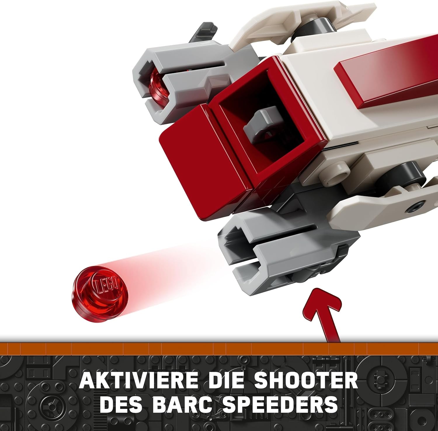 LEGO Star Wars Escape With The BARC Speeder, Mandalorian-setet, leksakscykel med sidvagn, Inkluderar figurerna Kelleran Beq och Grogu, present till pojkar och flickor från 8 år 75378 Byggset Beuche den LEGO-Store