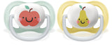 Philips AVENT ultraluftnapp - 2-pack, BPA-fri, andas, för bebisar 0-6 månader, inklusive bärväska och sterilisering, äpple/päron (modell SCF080/17)
