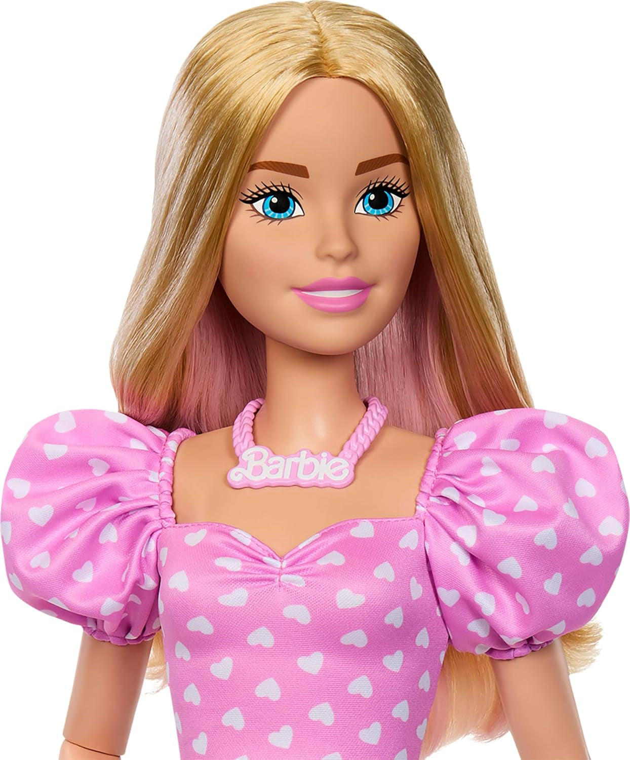 Fashionabla Barbie Doll 71 cm blond med avtagbara kläder Rosa topp jeanskjol Cowboyboots Halsband och handväska HYT84