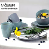 MÄSER Pastell Selection, Modernes Geschirr Set för 4 personer, 16-teiliges Kombiservice aus Keramik, Steinzeug, Türkis-Grün