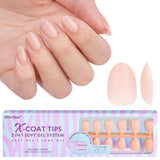 Btartbox Extra Korta Soft Gel Nails Heltäckande Mandel Korta Nagelspetsar 160 st Fördesignade XCOATTIPS konstgjorda naglar Mandel Korta nageltips för nagelförlängning