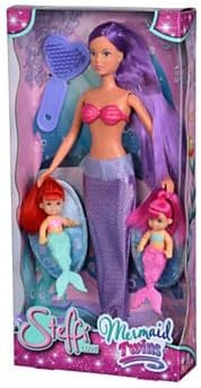 Simba 105734162001 105734162 - Steffi Love The Twin Mermaids / två varianter / Steffi som sjöjungfru / med två små sjöjungfrur / modedocka / 29 cm, för barn från 3 år och uppåt