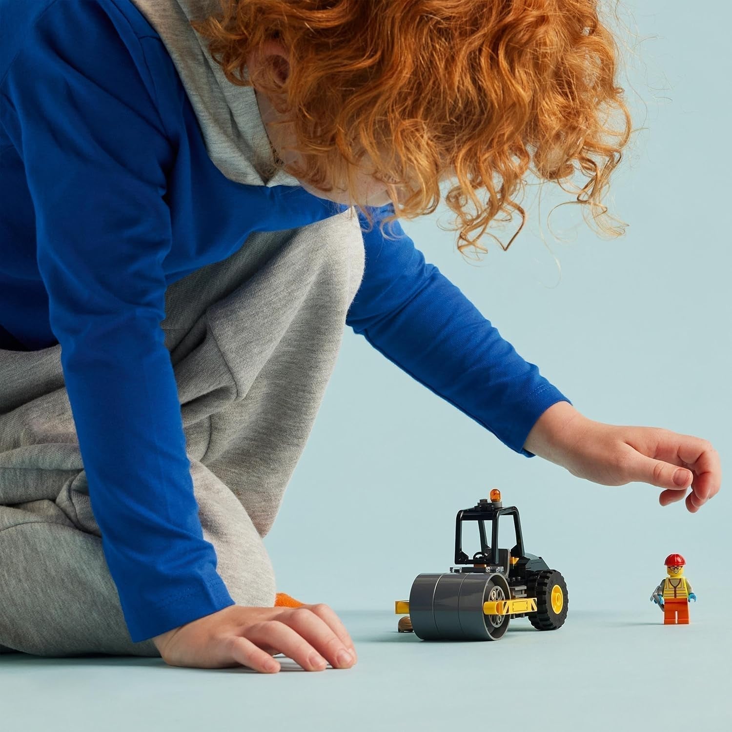 LEGO City Road Roller Construction Fordon för 5 år gamla barn Steam Roller Leksak med byggnadsarbetare Minifigur Fantasifull lekupplevelse för pojkar och flickor Liten rolig present 60401 Byggset Besuche den LEGO-Store