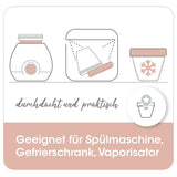 Bröstmjölksbehållare NIP First Moments 150 ml, 4 stycken: stapelbar och läcksäker Tillbehör Mat och amning Bebe Naty Shop