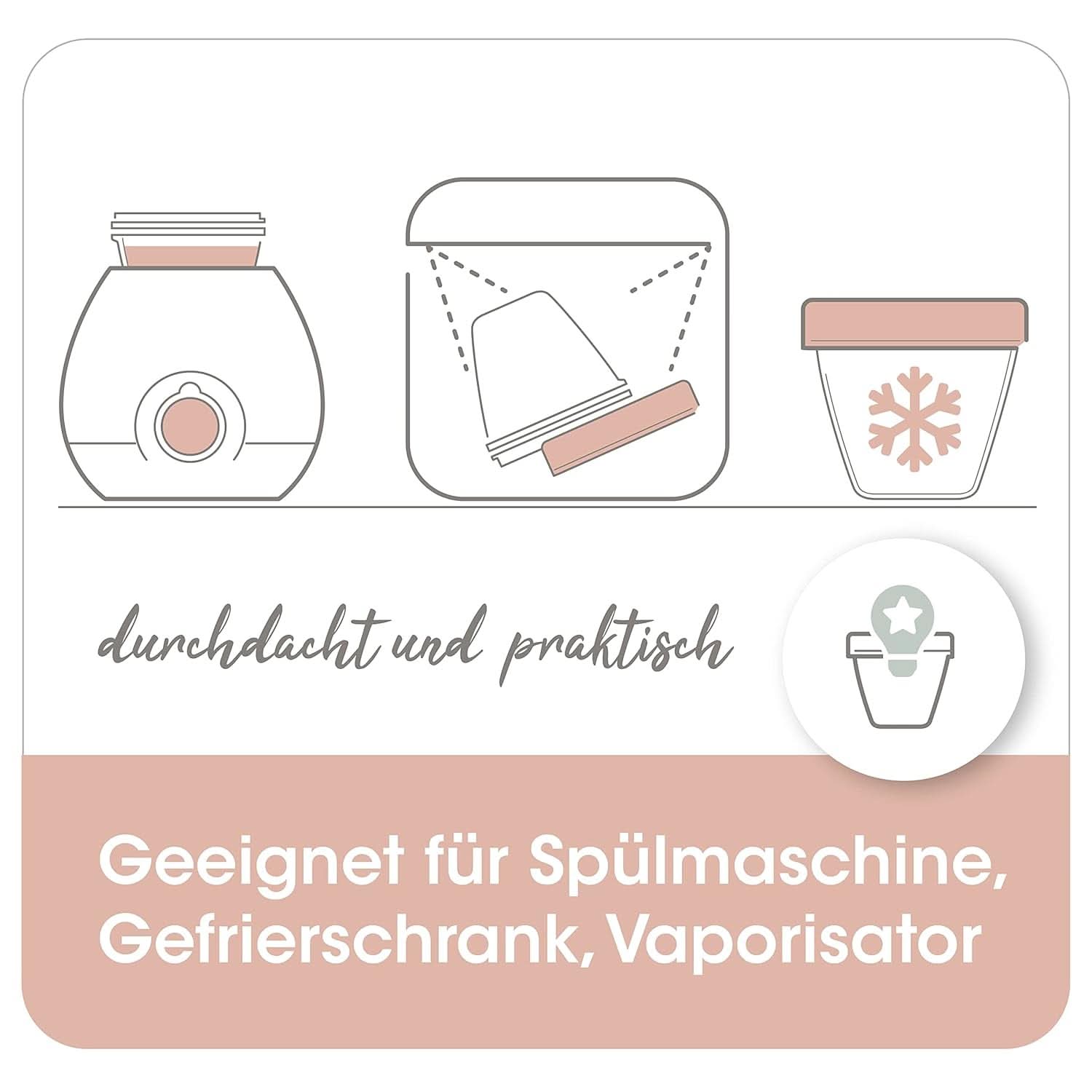 Bröstmjölksbehållare NIP First Moments 150 ml, 4 stycken: stapelbar och läcksäker Tillbehör Mat och amning Bebe Naty Shop