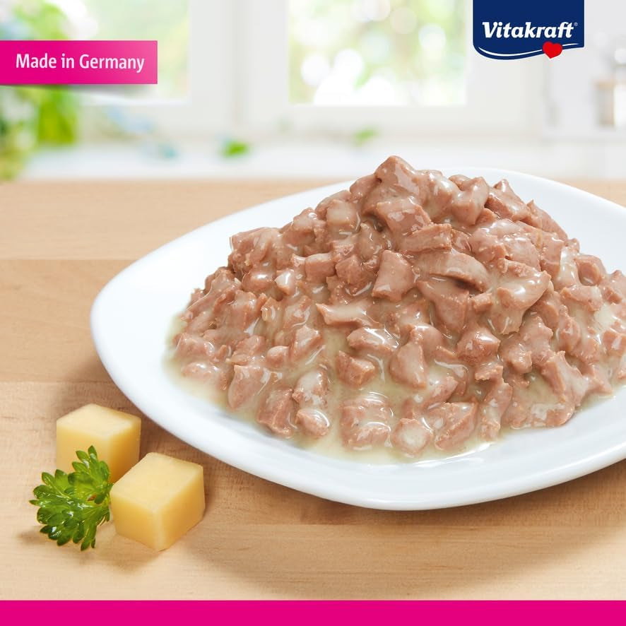 Vitakraft Poésie Création, våt kattmat, våt kattmat i sås, med kalkon i ostsås, multipack, utan tillsatt socker eller spannmål (15 x 85g)