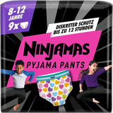 Hearts Pyjamasbyxor 9 nattabsorberande kalsonger 8 år 27kg-43kg läckageskydd hela natten