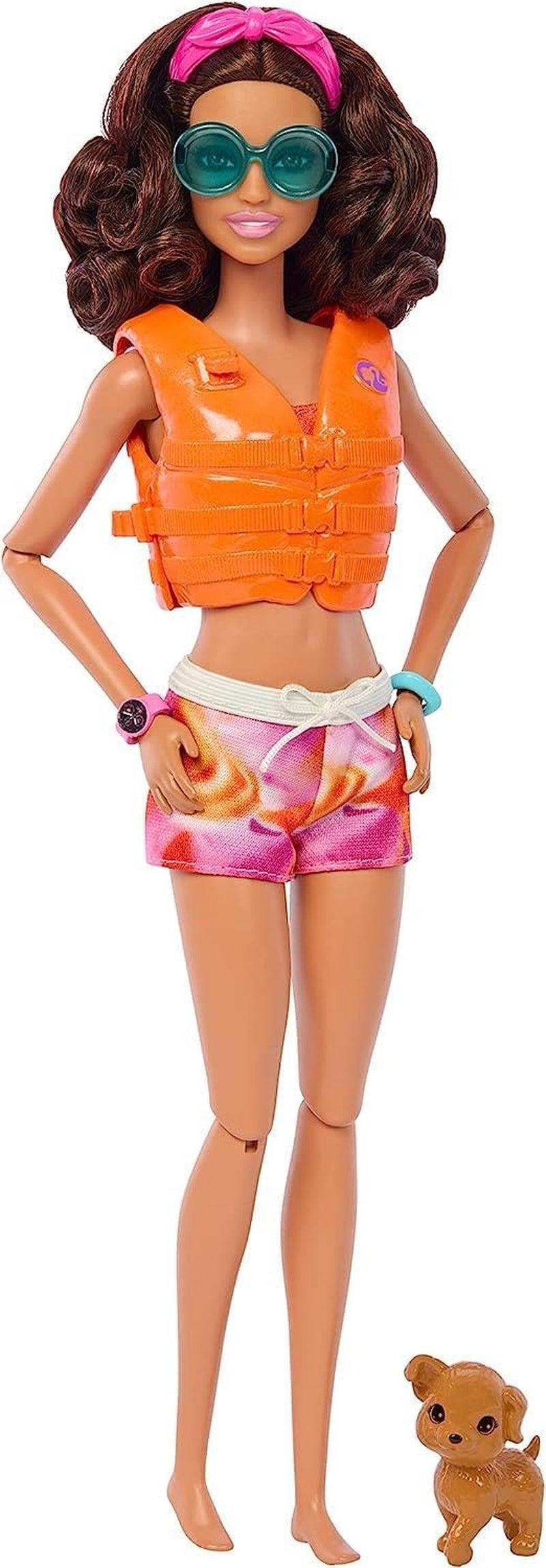 Barbie Surfer Doll med surfbräda och handtag, handduk och radio för strandäventyr och berättelser, klämmor och ankelrem för realistisk surfing, från 3 år och uppåt, HPL69 Naty Shop Dolls