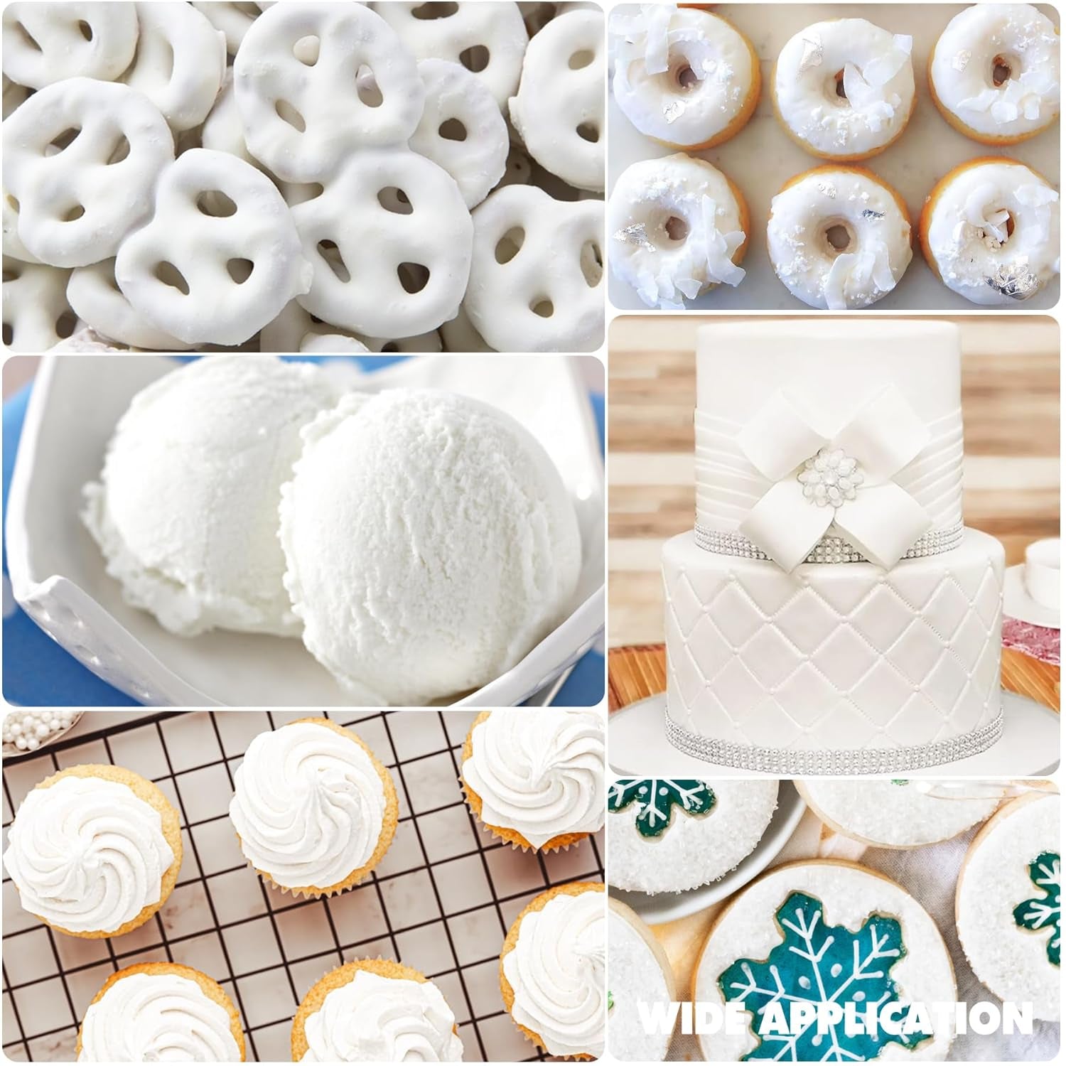 Gel matfärgning - 120 g koncentrerad matfärg för tårtdekorering, bakning, kakor, macarons - Sockerfri matfärg för drycker, tårtdekorering, DIY-slime, påskägg (vitt)