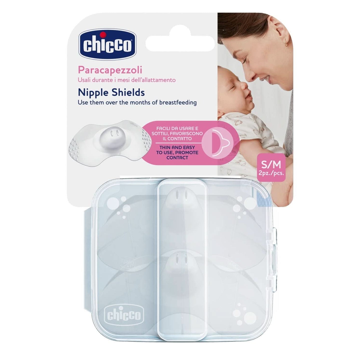 Chicco Skintoskin bröstvårtskydd, silikon, transparent, 6 st Mat och amningstillbehör Bebe Naty Shop