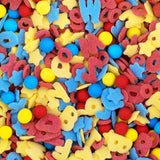 Günthart, 8 sockerfigurer för skolbörjan och bokstäver, 115 gram Sprinkles Naty Shop