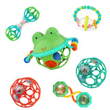 Bright Starts Little Shakers 6-delade presentset - Baby skallror & bitringar BPA-fri Lätt att fånga Unisex Newborn+