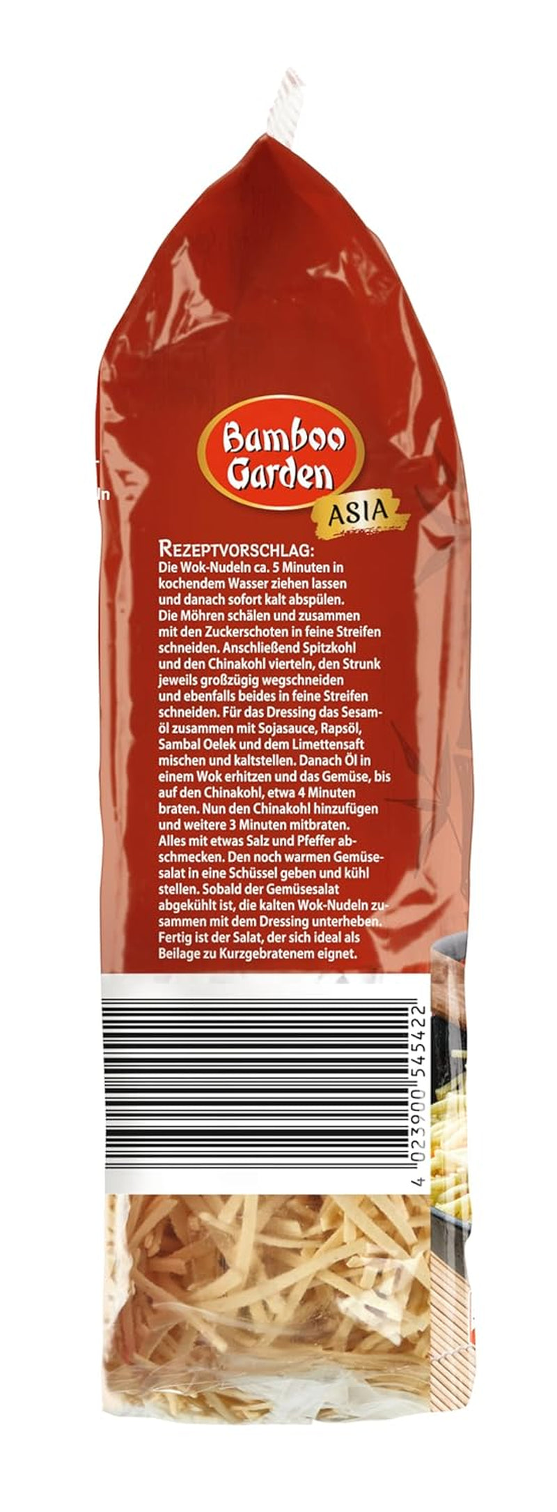 Bamboo Garden - Wok Nudlar | Snabbnudlar med ägg | Blanda, ingen förkokning krävs | För asiatiska wokrätter | 250 g i en påse