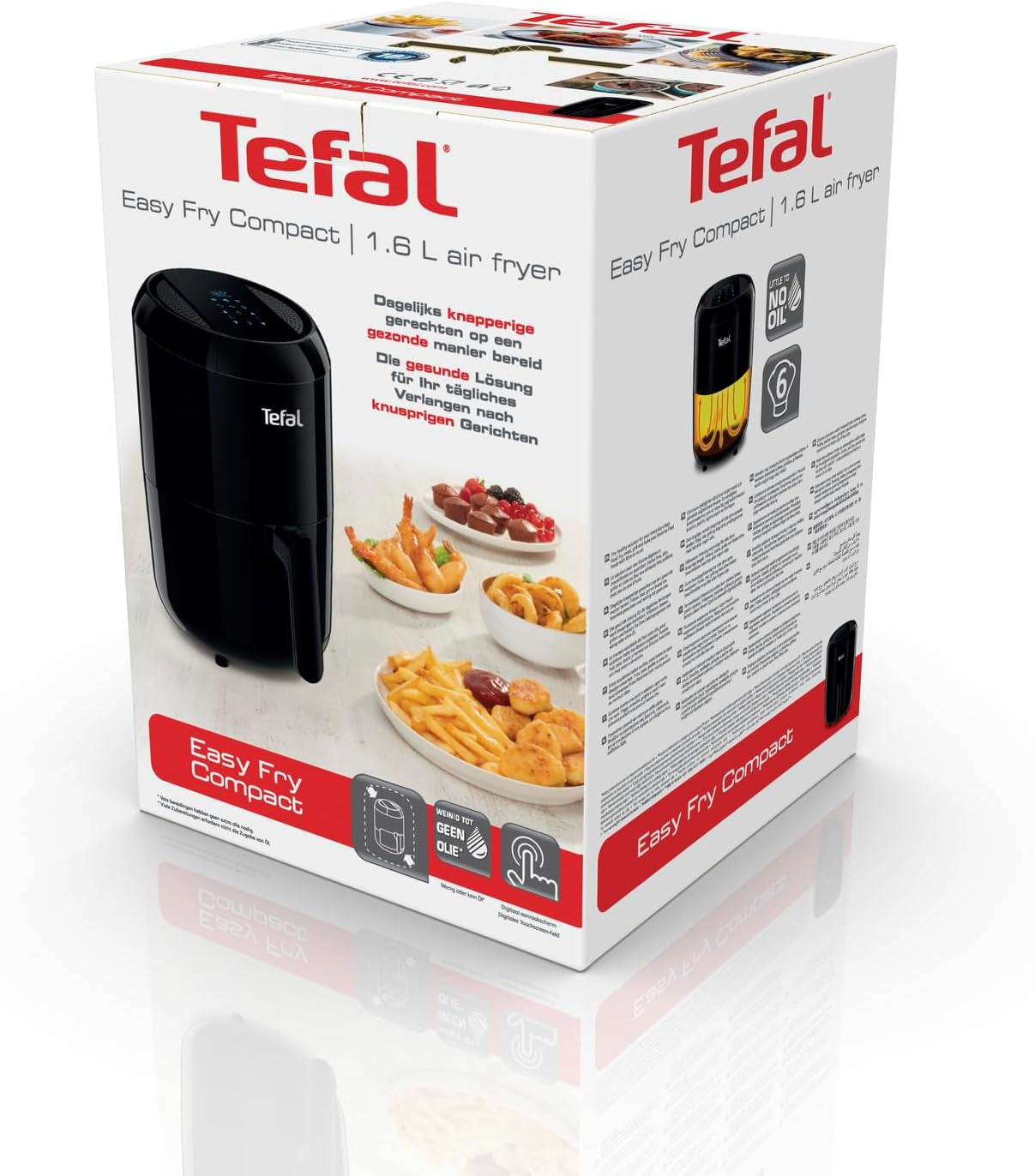 Tefal EY3018 Easy Fry Kompakt varmluftsfritös, 1,6L, 6 matlagningsprogram Hushållsapparater Naty Shop