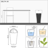 LECHUZA DELTA Premium 30 blank vit 15500