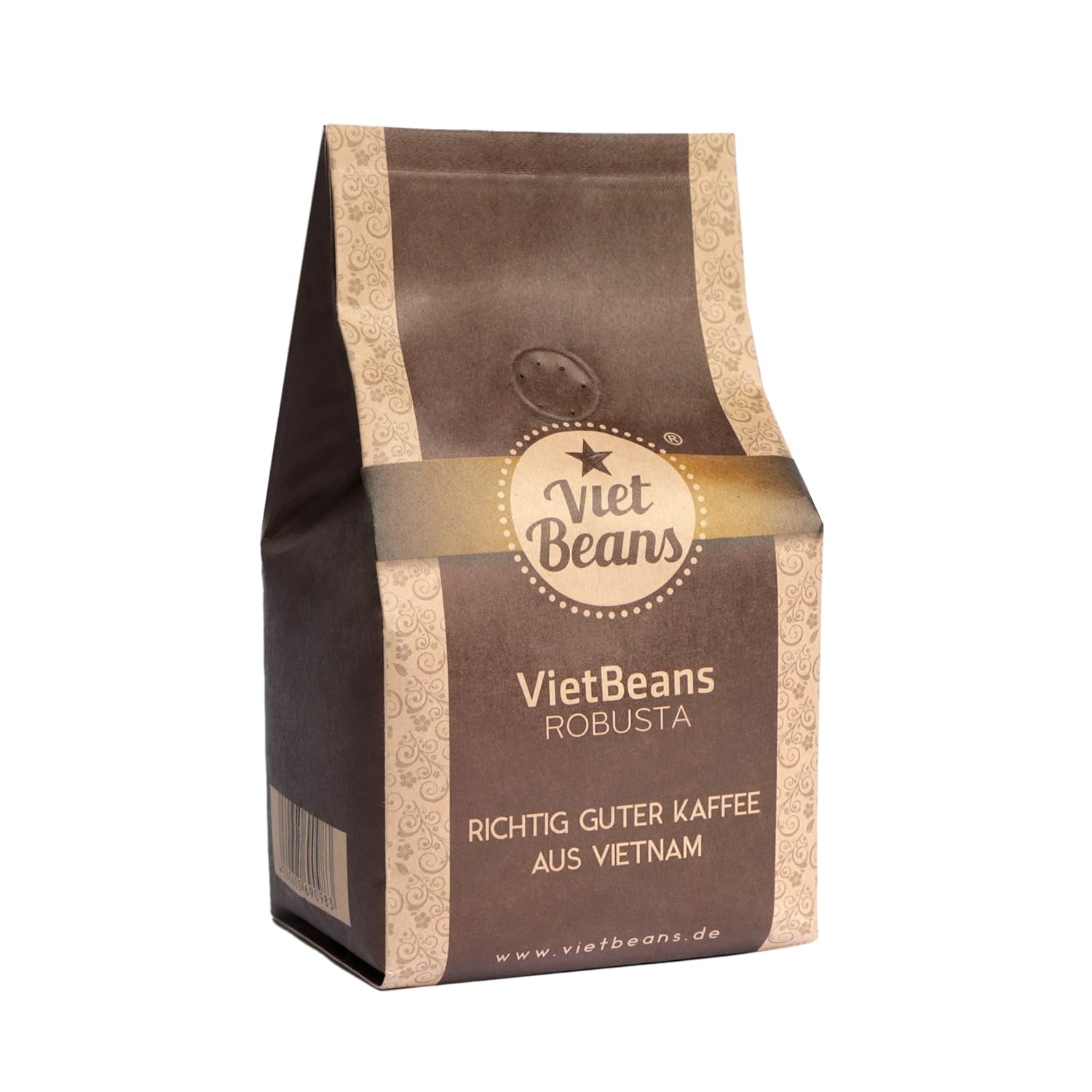 VietBeans 100 % Robusta – Ganze Bohne – Kaffespezialität aus Vietnam – Kräftig och würzig – 250g