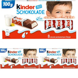 Kinder Chocolate - Fyllda mjölkchokladkakor - 1 förpackning innehållande 24 individuella barer (24 x 12,5g).