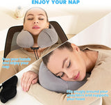 Good Nite Nackkudde Flygplan Nackkudde Resekudde Vuxen Nackkudde Bil Hemkudde Huvudkudde Ergonomisk Memory Foam Tvättbar med smal rygg Justerbar Grå resekuddar Naty Shop
