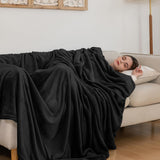 Mysig filt Fluffig fleecefilt 130 X 150 cm Sängfiltar Sofffilt Stora mjuka filtar och slänger för vuxna Soffdukar Varma Maskintvättbara Svarta Sängar och filtar God natt