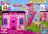 Barbie Chelsea dockskåp med 15+ tillbehör, popup-hus expanderar till över 42 x 33 cm med 5 lekytor och en rutschkana, med en liten docka och en hund, JFW49