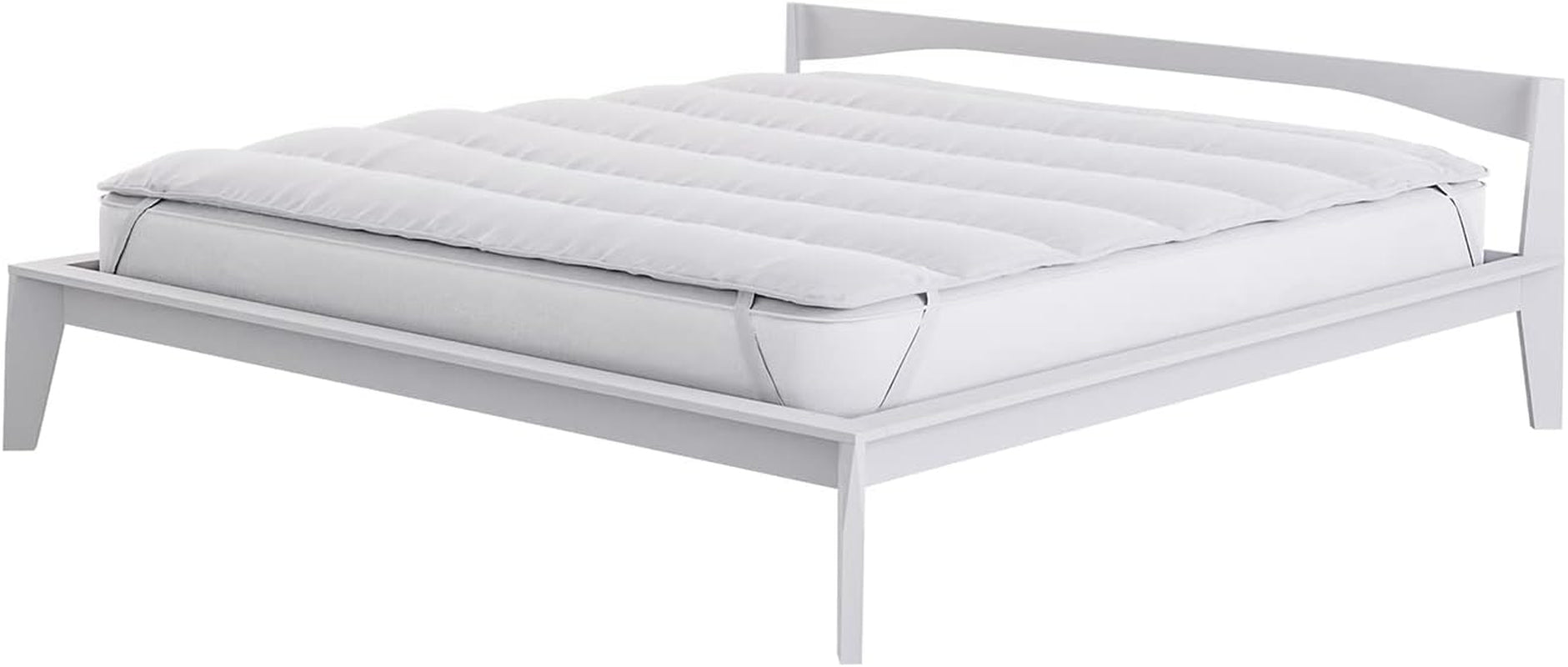 Italienska sängkläder Elegant quiltad Topper, vit, dubbla Täcken och täcken Naty Shop