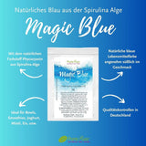 Magic Blue Spirulina Natural Food Color Pulver Blå (Raw Vegan) Mörkblå till Ljus Pastellblå - Phycocyanin Alger Pulver Matfärg - Naturlig matfärg | Pureraw 5G