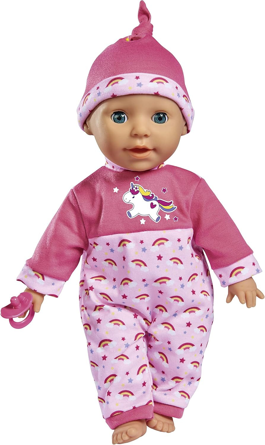 Simba 105140060 - Laura Tickle Baby Soft Body Doll med regnbågsmadrass, gör 25 babyljud, 38 cm, docka från 2 år och uppåt