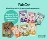 Green Petfood FairCat Multipack (6 x 85 g) | Vuxen | Premium våtfoder för urvuxna katter 6 verschiedenen leckere Sorten im Multipack | getreidefrei | Katzenfutter nass | 6 pack