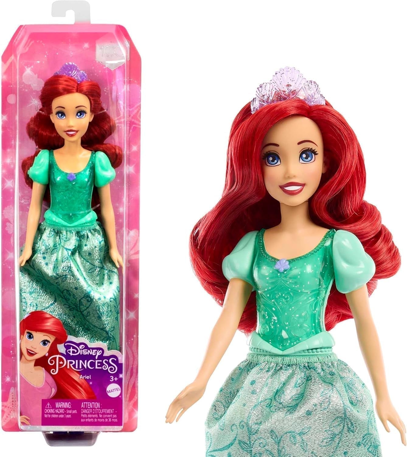 Mattel Disney Princess Toy Snövit rörlig docka med gnistrande kläder och tillbehör Disney filminspirerad present till barn HLW08 Naty Shop Ariel Dolls