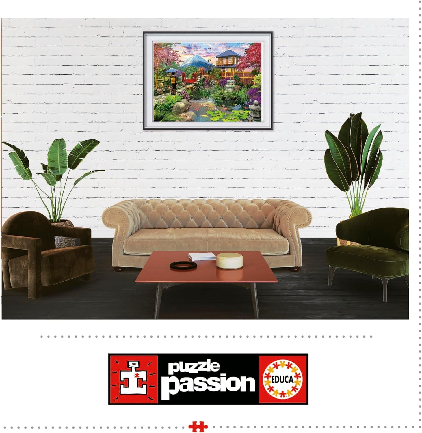 Educa - Pussel med 1500 bitar för vuxna | Den japanska trädgården. Mått: 85 X 60 cm. Inkluderar Fixpuzzle pussellim. I 14 år (19937) Puzzle Naty Shop